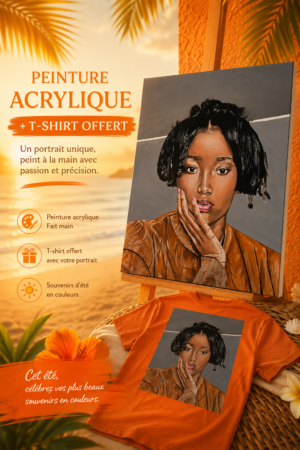 offre portrait sur commande acrylique + t shirt offert